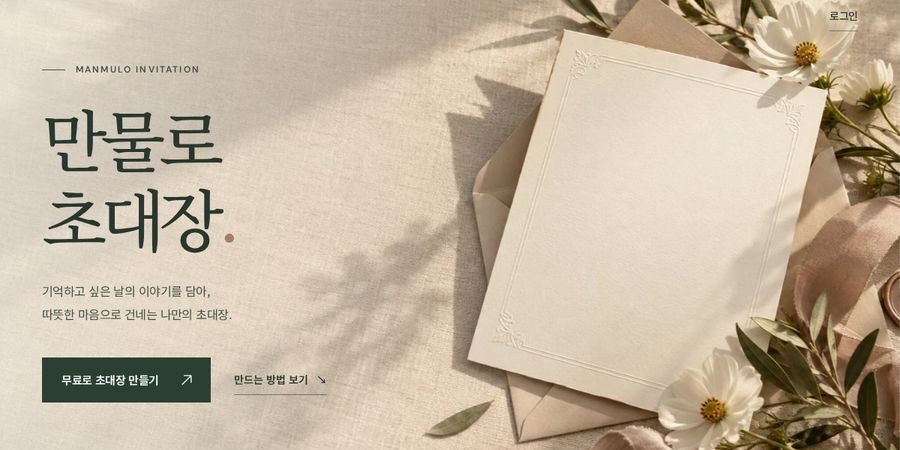 모바일 초대장 만들기 — 만물로에서 3분 만에 제작·공유하는 방법 (무료·감성 프리셋)